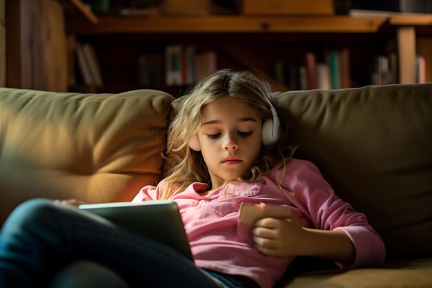 Photo young girl captured in tranquility