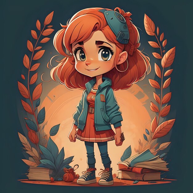 young girl cartoon character