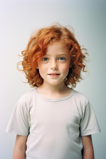 Young girl a child portrait with ginger hair