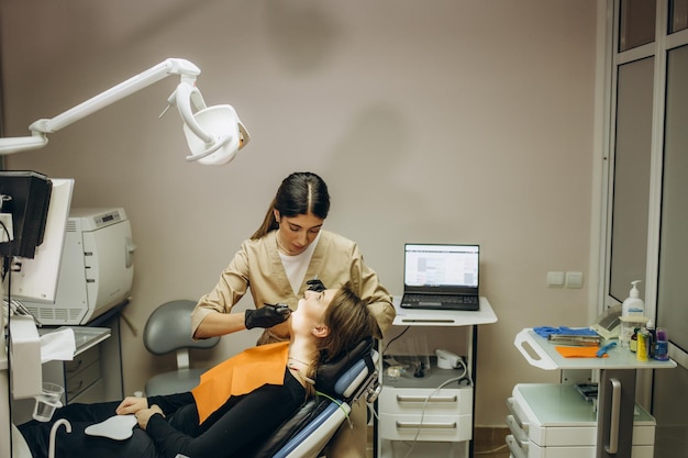 Young girl at the dentist's appointment