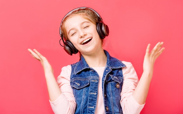 Young girl enjoying the music