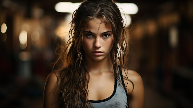 young girl in a gym