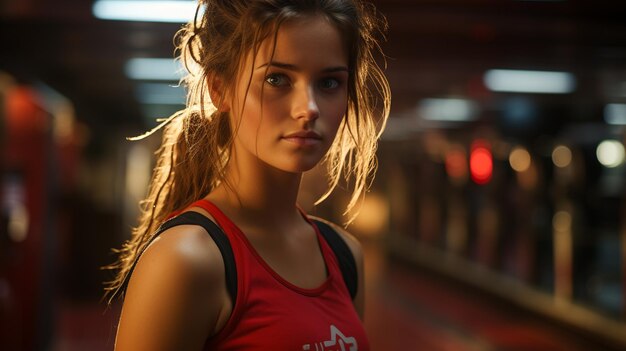 young girl in a gym