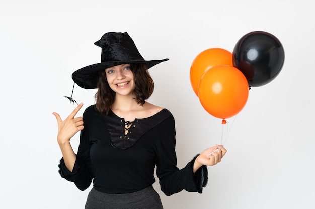 Young girl in halloween costume