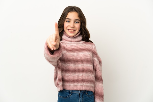 Young girl over isolated background