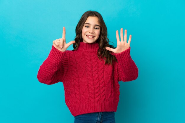 Young girl over isolated background