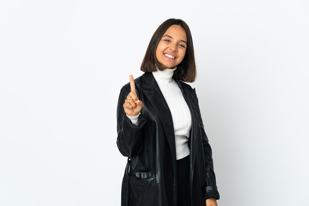 Young girl over isolated background