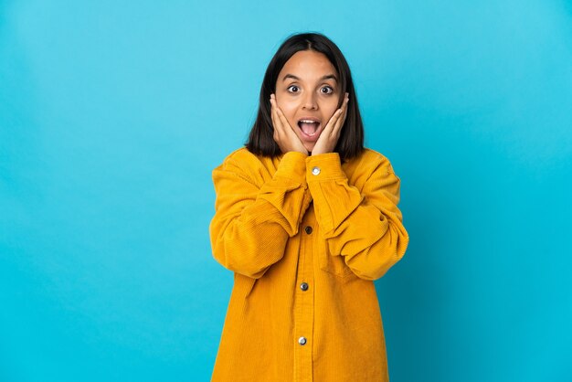 Young girl over isolated background