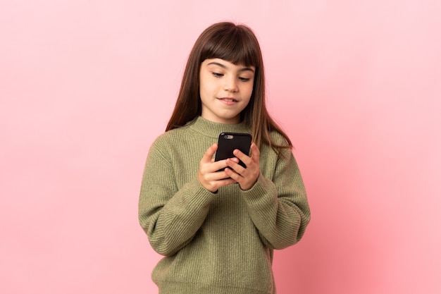 Young girl over isolated background