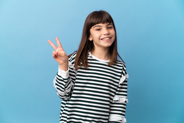 Young girl over isolated background