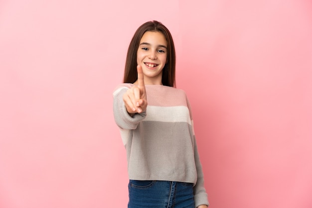 Young girl over isolated background