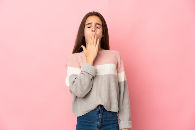 Young girl over isolated background