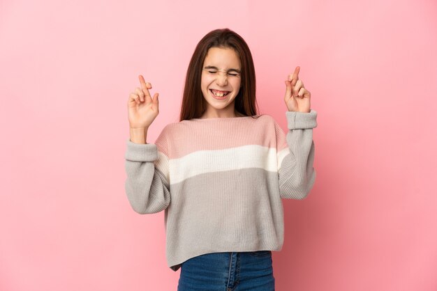 Young girl over isolated background