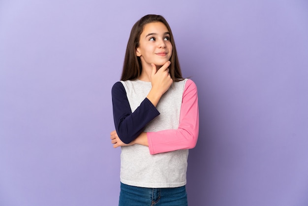 Young girl over isolated background