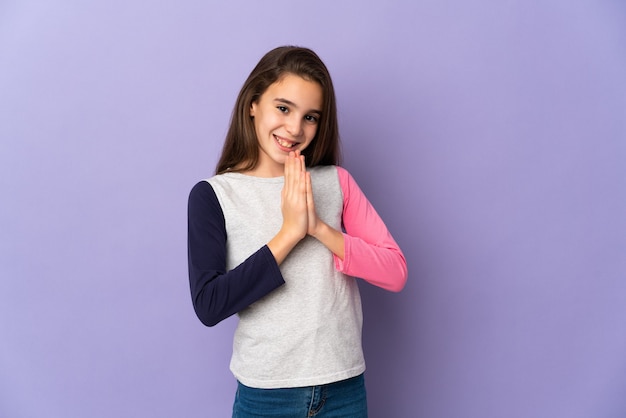 Young girl over isolated background