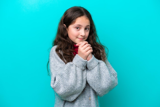 Young girl over isolated background