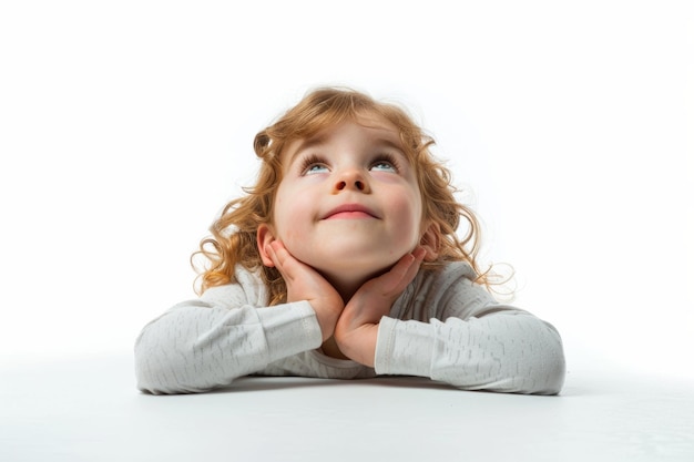 Young Girl Laying on Floor Looking Up