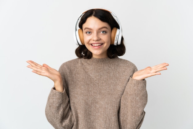 Young girl listening music