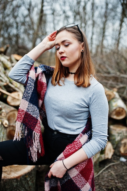 Young girl posing outdoors