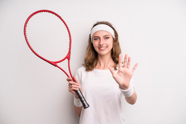 Young girl practicing tennis sport concept