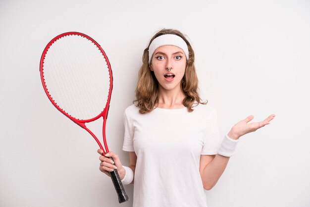 Молодая девушка практикует теннисный спорт