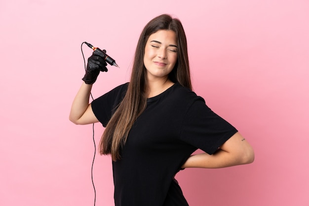 Young girl recording a video tutorial smiling and showing victory sign
