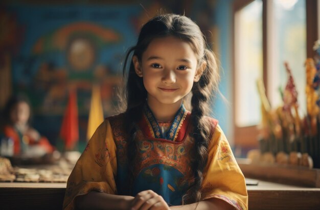 Young Girl Smiling in Rural Setting