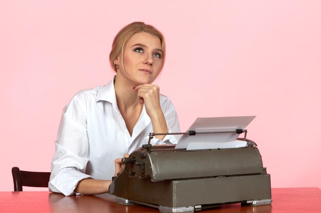 Blindfolded Woman at a Typewriter, #830179