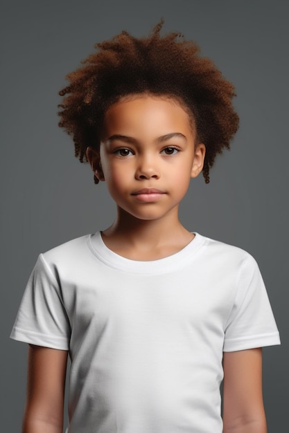 A young girl in a white t - shirt with the word love on it