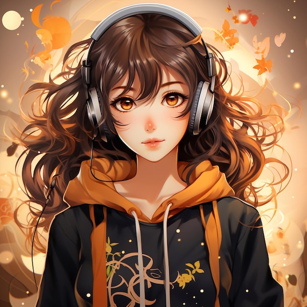 young girl with cute hair in the style of realistic lighting kawaii AI generated