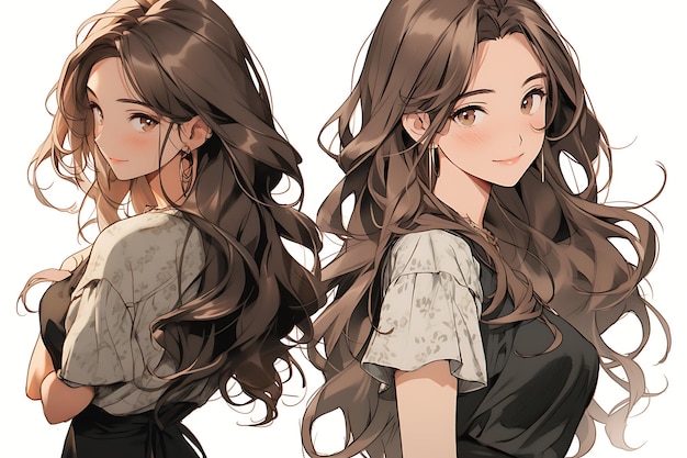 young girl with cute hair in the style of realistic lighting kawaii AI generated