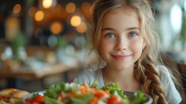 Young Girl with a Fresh Salad