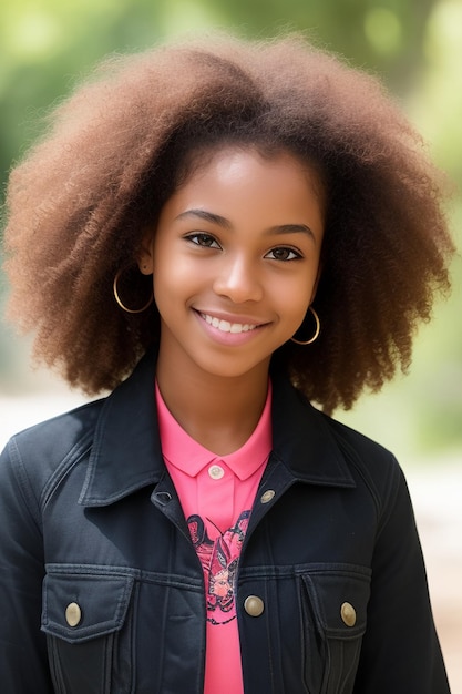 A young girl with a natural hair style