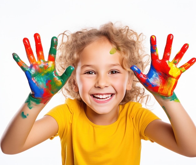 Young girl with paints