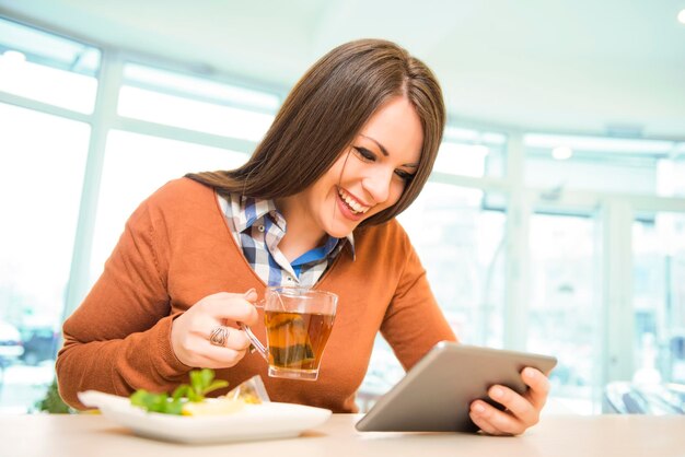 Young girl with tablet