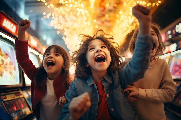 写真 少女 たち が 印 を 作っ て いる