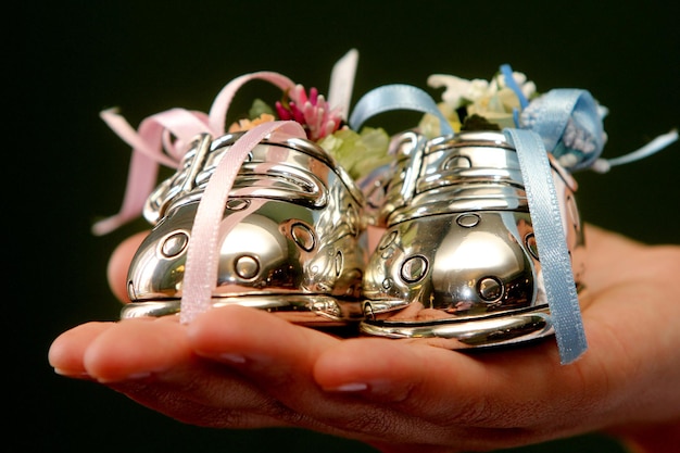 Young girls pose with silver jewelry