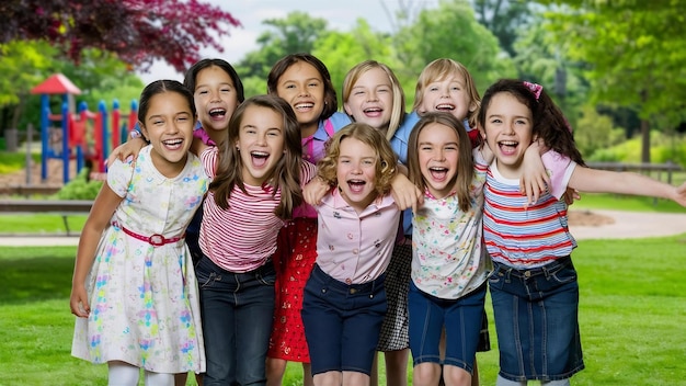 Young girls posing