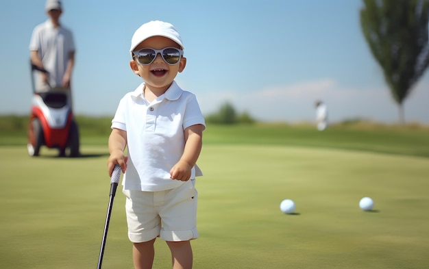 Young golf player kid