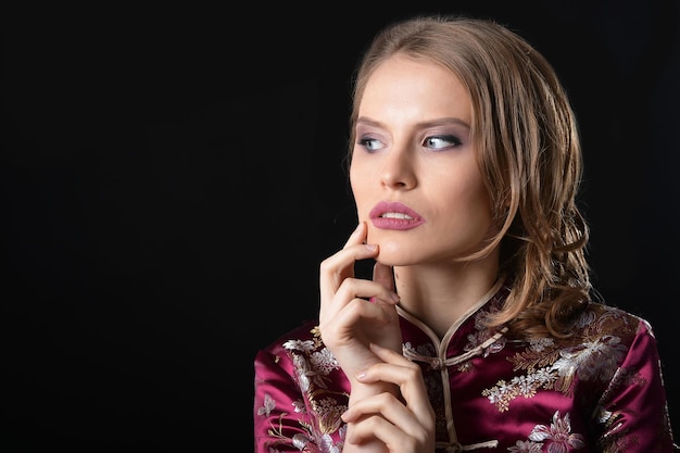 Young gorgeous woman posing