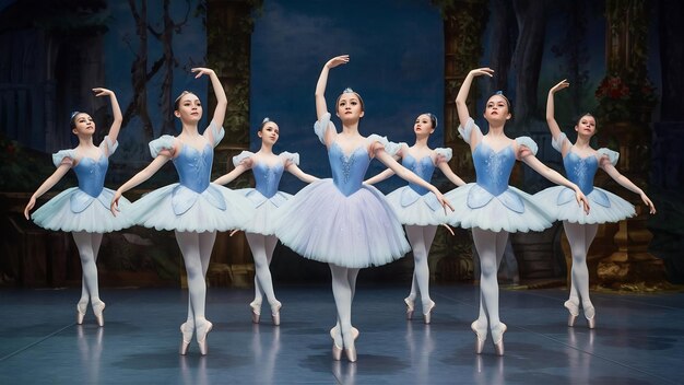 Photo young and graceful ballet dancers as cinderella fairytail characters