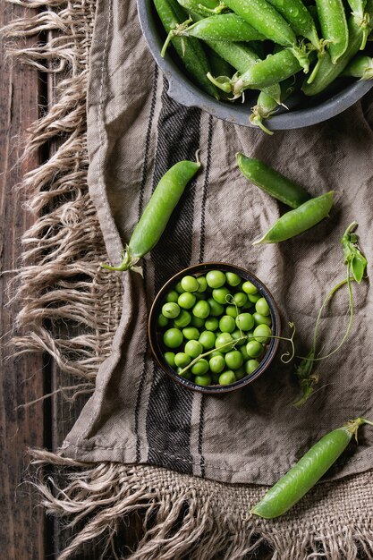 Young green peas