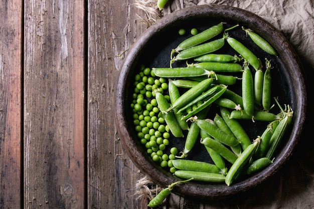 Young green peas