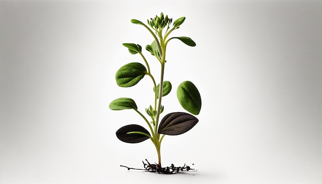 Young green plant isolated on a white background Generative AI