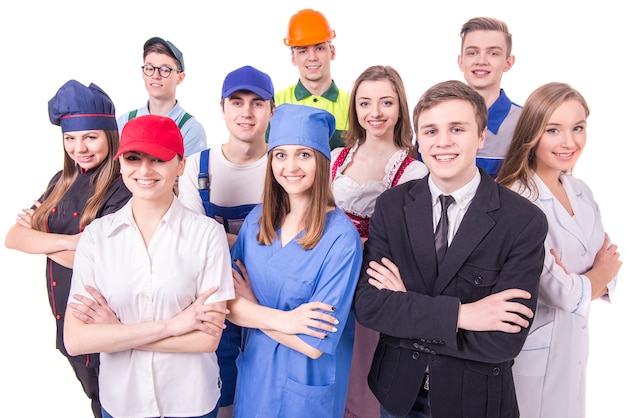 Photo young group of industrial workers