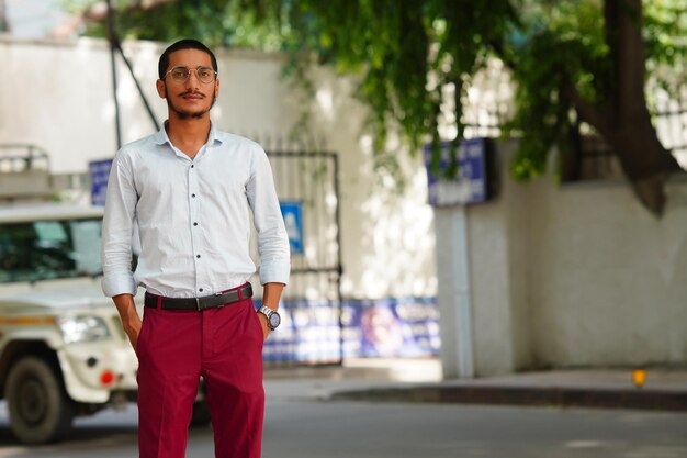 Young handsome indian man stock photo