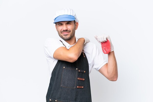 Young handsome man over isolated background