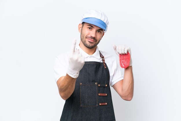 Young handsome man over isolated background