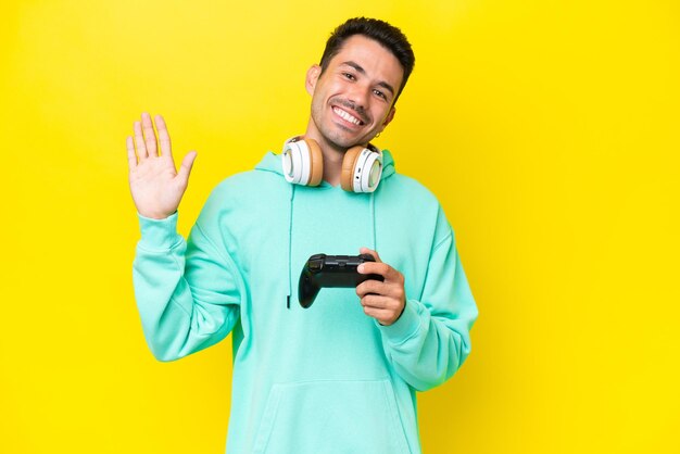 Young handsome man over isolated background