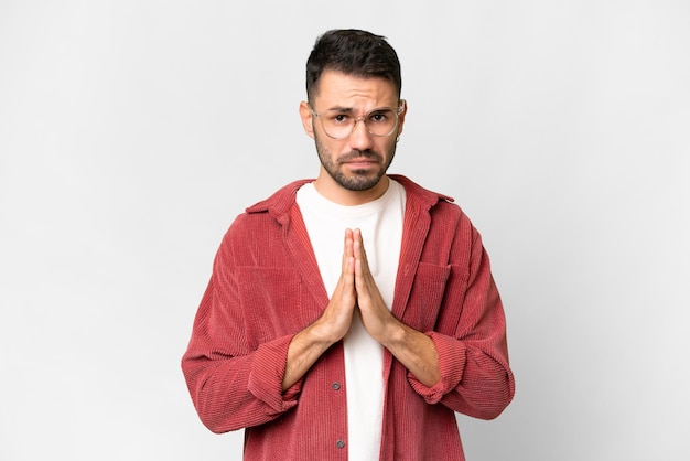 Young handsome man over isolated background